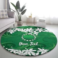 Personalised Cook Islands Rarotonga Round Carpet Tiare Maori Polynesian Waves Tattoo LT14 - Polynesian Pride