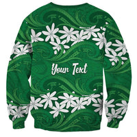 Personalised Cook Islands Rarotonga Sweatshirt Tiare Maori Polynesian Waves Tattoo LT14 - Polynesian Pride