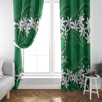 Personalised Cook Islands Rarotonga Window Curtain Tiare Maori Polynesian Waves Tattoo LT14 - Polynesian Pride