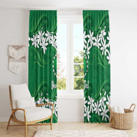 Personalised Cook Islands Rarotonga Window Curtain Tiare Maori Polynesian Waves Tattoo LT14 - Polynesian Pride