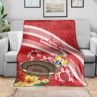 Kingdom Of Tonga Emancipation Day Blanket Tongan Ngatu With Kumete Red LT14 - Polynesian Pride