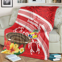 Kingdom Of Tonga Emancipation Day Blanket Tongan Ngatu With Kumete Red LT14 - Polynesian Pride