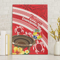 Kingdom Of Tonga Emancipation Day Canvas Wall Art Tongan Ngatu With Kumete Red LT14 Without Frame Red - Polynesian Pride