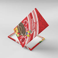 Kingdom Of Tonga Emancipation Day Canvas Wall Art Tongan Ngatu With Kumete Red LT14 With Frame Red - Polynesian Pride