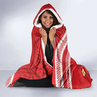 Kingdom Of Tonga Emancipation Day Hooded Blanket Tongan Ngatu With Kumete Red LT14 - Polynesian Pride