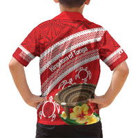 Kingdom Of Tonga Emancipation Day Kid Hawaiian Shirt Tongan Ngatu With Kumete Red LT14 - Polynesian Pride