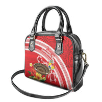 Kingdom Of Tonga Emancipation Day Shoulder Handbag Tongan Ngatu With Kumete Red