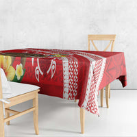 Kingdom Of Tonga Emancipation Day Tablecloth Tongan Ngatu With Kumete Red LT14 - Polynesian Pride