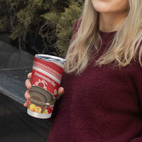 Kingdom Of Tonga Emancipation Day Tumbler Cup Tongan Ngatu With Kumete Red