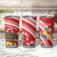 Kingdom Of Tonga Emancipation Day Tumbler Cup Tongan Ngatu With Kumete Red