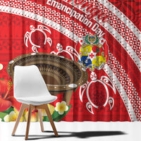 Kingdom Of Tonga Emancipation Day Window Curtain Tongan Ngatu With Kumete Red LT14 - Polynesian Pride
