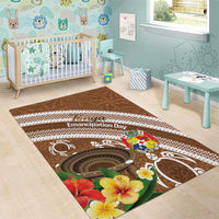 Kingdom Of Tonga Emancipation Day Area Rug Tongan Ngatu With Kumete Brown