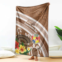 Kingdom Of Tonga Emancipation Day Blanket Tongan Ngatu With Kumete Brown LT14 - Polynesian Pride