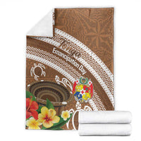 Kingdom Of Tonga Emancipation Day Blanket Tongan Ngatu With Kumete Brown LT14 - Polynesian Pride