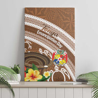 Kingdom Of Tonga Emancipation Day Canvas Wall Art Tongan Ngatu With Kumete Brown LT14 - Polynesian Pride