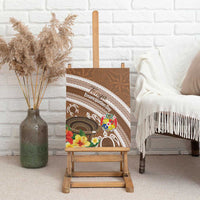 Kingdom Of Tonga Emancipation Day Canvas Wall Art Tongan Ngatu With Kumete Brown LT14 - Polynesian Pride