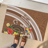 Kingdom Of Tonga Emancipation Day Rubber Doormat Tongan Ngatu With Kumete Brown LT14 - Polynesian Pride