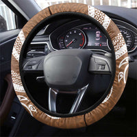 Kingdom Of Tonga Emancipation Day Steering Wheel Cover Tongan Ngatu With Kumete Brown LT14 - Polynesian Pride