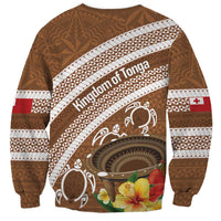 Kingdom Of Tonga Emancipation Day Sweatshirt Tongan Ngatu With Kumete Brown LT14 - Polynesian Pride