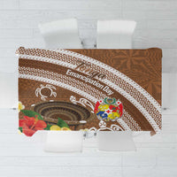 Kingdom Of Tonga Emancipation Day Tablecloth Tongan Ngatu With Kumete Brown LT14 Brown - Polynesian Pride