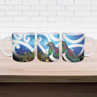 Kekeru New Zealand Matariki Ceramic Mug Kukupa Kowhai Maori New Year Blue Version LT14 - Polynesian Pride