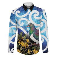 Kekeru New Zealand Matariki Family Matching Puletasi and Hawaiian Shirt Kukupa Kowhai Maori New Year Blue Version