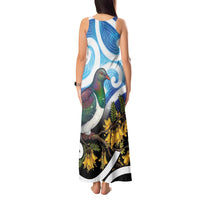 Kekeru New Zealand Matariki Tank Maxi Dress Kukupa Kowhai Maori New Year Blue Version