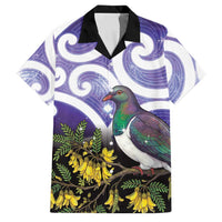 Kekeru New Zealand Matariki Family Matching Short Sleeve Bodycon Dress and Hawaiian Shirt Kukupa Kowhai Maori New Year Purple Version