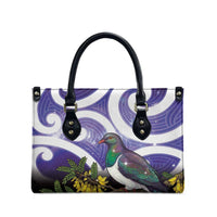 Kekeru New Zealand Matariki Leather Bag Kukupa Kowhai Maori New Year Purple Version