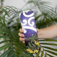 Kekeru New Zealand Matariki Skinny Tumbler Kukupa Kowhai Maori New Year Purple Version