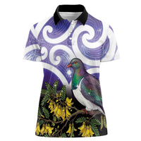 Kekeru New Zealand Matariki Women Polo Shirt Kukupa Kowhai Maori New Year Purple Version