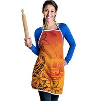 French Polynesia Manta Ray Tattoo Apron Tahiti Hahalua Tiare Maori Gradient Style LT14 - Polynesian Pride
