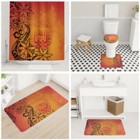 French Polynesia Manta Ray Tattoo Bathroom Set Tahiti Hahalua Tiare Maori Gradient Style LT14 - Polynesian Pride