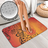 French Polynesia Manta Ray Tattoo Bathroom Set Tahiti Hahalua Tiare Maori Gradient Style LT14 - Polynesian Pride
