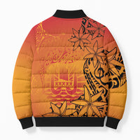 French Polynesia Manta Ray Tattoo Bomber Puffer Jacket Tahiti Hahalua Tiare Maori Gradient Style LT14 - Polynesian Pride
