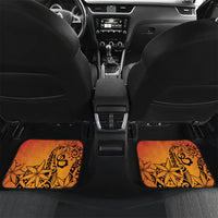 French Polynesia Manta Ray Tattoo Car Mats Tahiti Hahalua Tiare Maori Gradient Style LT14 Set 2pcs - Back Orange - Polynesian Pride