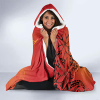 French Polynesia Manta Ray Tattoo Hooded Blanket Tahiti Hahalua Tiare Maori Gradient Style LT14 - Polynesian Pride