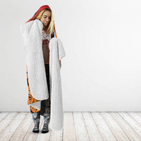 French Polynesia Manta Ray Tattoo Hooded Blanket Tahiti Hahalua Tiare Maori Gradient Style LT14 - Polynesian Pride