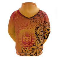 French Polynesia Manta Ray Tattoo Hoodie Tahiti Hahalua Tiare Maori Gradient Style LT14 - Polynesian Pride
