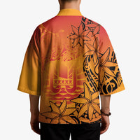 French Polynesia Manta Ray Tattoo Kimono Tahiti Hahalua Tiare Maori Gradient Style LT14 - Polynesian Pride