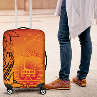 French Polynesia Manta Ray Tattoo Luggage Cover Tahiti Hahalua Tiare Maori Gradient Style LT14 Orange - Polynesian Pride