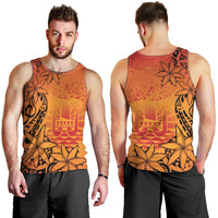 French Polynesia Manta Ray Tattoo Men Tank Top Tahiti Hahalua Tiare Maori Gradient Style LT14 - Polynesian Pride