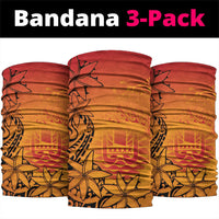 French Polynesia Manta Ray Tattoo Neck Gaiter Tahiti Hahalua Tiare Maori Gradient Style LT14 package One Size: 25*50cm Orange - Polynesian Pride