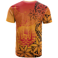 French Polynesia Manta Ray Tattoo T Shirt Tahiti Hahalua Tiare Maori Gradient Style LT14 - Polynesian Pride