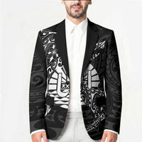French Polynesia Manta Ray Tattoo Blazer Tahiti Hahalua Turtle Shark Black Color LT14 - Polynesian Pride