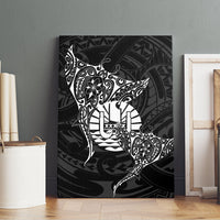 French Polynesia Manta Ray Tattoo Canvas Wall Art Tahiti Hahalua Turtle Shark Black Color LT14 - Polynesian Pride