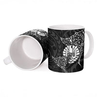French Polynesia Manta Ray Tattoo Ceramic Mug Tahiti Hahalua Turtle Shark Black Color LT14 - Polynesian Pride