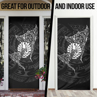 French Polynesia Manta Ray Tattoo Door Cover Tahiti Hahalua Turtle Shark Black Color LT14 - Polynesian Pride