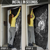 French Polynesia Manta Ray Tattoo Door Cover Tahiti Hahalua Turtle Shark Black Color LT14 - Polynesian Pride