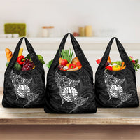 French Polynesia Manta Ray Tattoo Grocery Bag Tahiti Hahalua Turtle Shark Black Color LT14 3-pack One Size Black - Polynesian Pride
